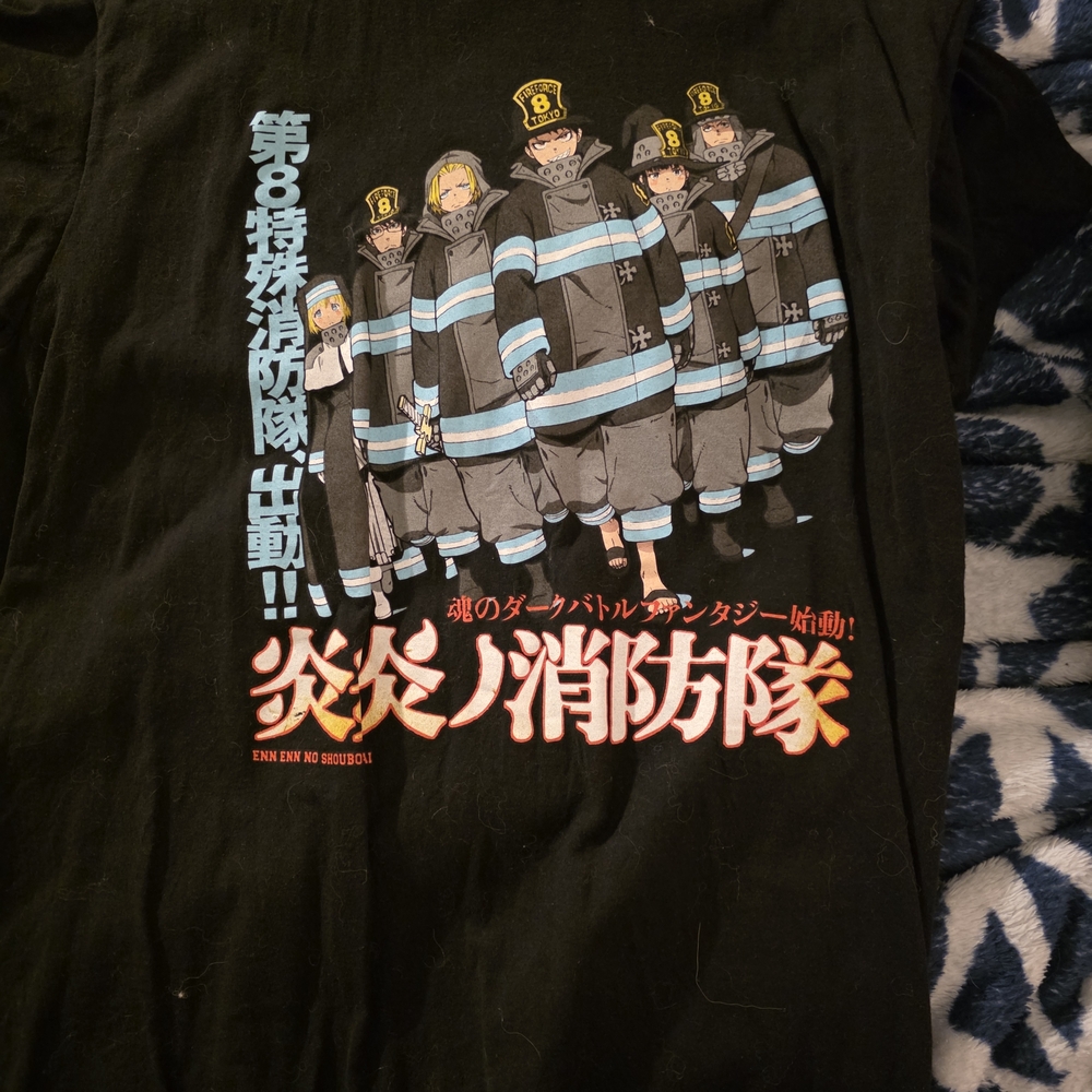 Hot Topic Black Fire Force Graphic Tee